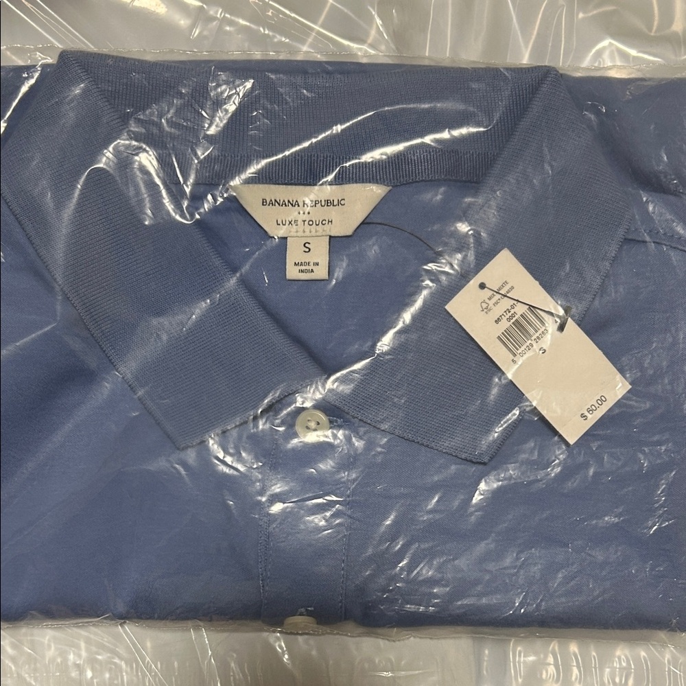 Banana Republic Luxe Touch Polo in Soft Blue